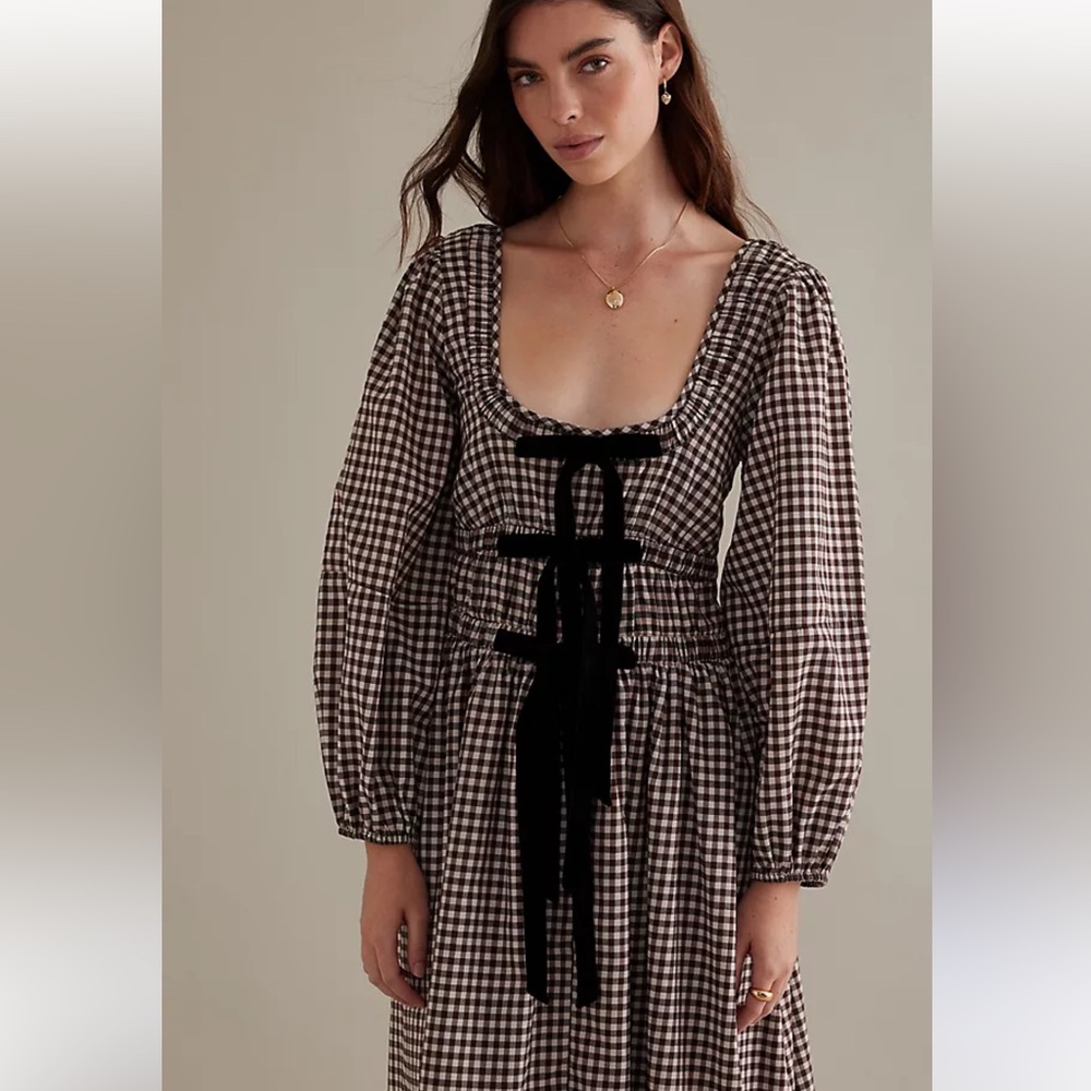 Damson Madder Dakota Gingham Puff-Sleeve Maxi Dress - Picture 6 of 6